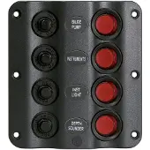 Talamex Afbryderpanel Bølgedesign 4 Afbrydere 12v