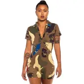 Grimey Glorified Camo Kortærmet Romper