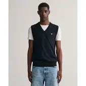 Gant Ganttil mænd. 8030560 Klassisk bomuldsvest navy (XXL), Casual, Uden ærmer/stropper, Blå