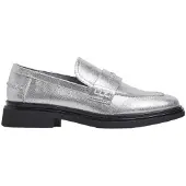 Pepe Jeans Pepe Jeanstil kvinder. PLS10424 Sølv Penny Gloss Loafers (38), Sølvfarvet, 1-3 cm, Ingen, Casual