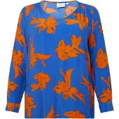 ONLY Carmakoma Bluse 'Cardagny Life' azur / mørkeorange