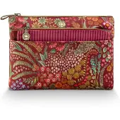 Pip studio Caryn Cosmetic Bag Combi Querida Velvet Red 26x7.5x18cm/22x1x13cm