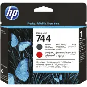 HP Printhoved matte sort/rød (744)