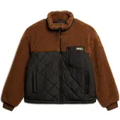 Superdry Superdrytil kvinder. W5011771A Hybrid fleecejakke Arbejdstøj brun (M), Casual, Polyester, Bæredygtig