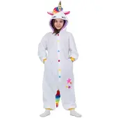 MOM Hvidt Barn Kigurumi Enhjørning Med Hætte Og Hale Kostume