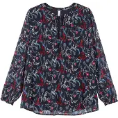 Sheego Bluse blå / rosé / mørkerød