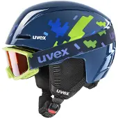 Uvex Viti Set, skihjelm + skibriller, junior, mørkeblå