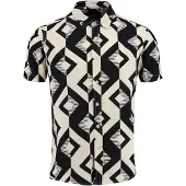 Key Largo Skjorte 'MSH TRACK' beige / sort