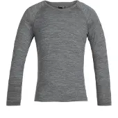 Icebreaker - Skiundertøj børn - K Merino 200 Oasis LS Crewe Gritstone Heather til UnisexUld - Børnetoj Størrelse 6 År - Grå