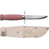 Morakniv børnekniv Scout 39 Safe med træskede, dobbelt fingersikring, farve bordeaux