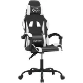 vidaXL Gamingstol Kunstlæder - Sort og hvid