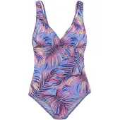 LASCANA Badedragt lyseblå / mørkeblå / gul / pink