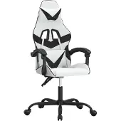vidaXL Gamingstol Kunstlæder - Hvid Og Sort / Uden Fodskammel