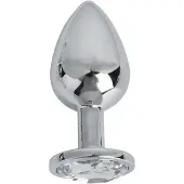 Cave Master Pleasure Steel Buttplug With Crystal M