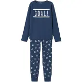 Name it Nattøj - NkmNightset - Noos - Dark Denim - - 3-4 år (98-104) - Nattøj 2-delt