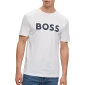 BOSS T-shirt i bomuldsjersey med stort logoprint