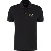 Giorgio Armani EA7til mænd. 8NPF14_PJVQZ Core identity polo shirt i sort bomuld (L), Casual, Sport, Korte ærmer