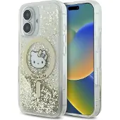 Hello Kitty Liquid Glitter Fever MagSafe iPhone 16 kasse - Guld