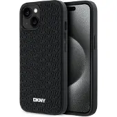 DKNY 3D Rubber Repeat Pattern-etui til iPhone 15 Plus - sort