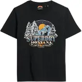 Superdry Superdrytil kvinder. W1011519A Travel Souvenir T-shirt sort (XS), Casual, Bomuld, Korte ærmer