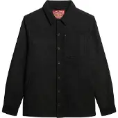 Superdry Superdrytil mænd. M4010862A Overskjorte Merchant Wool sort (XXL), Casual, Bomuld, Lange ærmer