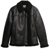 Superdry Superdrytil mænd. M5012141A Aviatorjakke i faux shearling, sort (XXL), Casual, Polyester