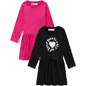 MINOTI Kjole pink / sort / hvid
