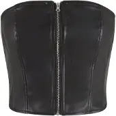 Urban Classics Synthetic Leather Bandeau Ærmeløs Top