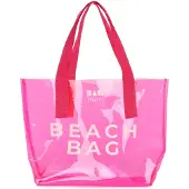 Bagmori Strandtaske fuchsia / hvid