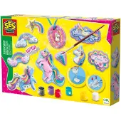 SES Creative - Støb & Mal - Glitter - Enhjørninger - - OneSize - Kreasæt