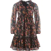 Happy girls Kjole neonorange / bordeaux / sort / hvid