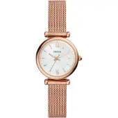 Fossil Analogt ur rosa guld / hvid