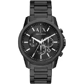 Armani Exchange Herreur AX1722 Banks Sort/Stål Ø44 mm