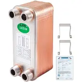 Vevor Varmeveksler 3/4” MNPT Ports Loddet Pladevarmeveksler 30 Pladevarmeveksler Pladeveksler Rustfrit stål 316L Fladpladevarmeveksler Pladekøler Urt til vandbaseret opvarmning
