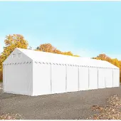 TOOLPORT 4x18m PVC lagertelt, hvid, med bundramme, uden statikpakke