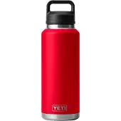 Yeti Rambler Bottle 46oz Chug Cap, Rescue Red, thermos bottle with drinking spout, 1.36L