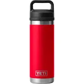 Yeti Rambler Bottle 18oz Chug Cap, Rescue Red, thermos bottle with drinking spout, 532 ml