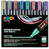 Posca Tuscher - PC-5M - 8 stk. - Metallisk Multifarvet - - OneSize - Tusch