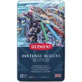 Derwent Inktense Blocks - med 12 stk. i tinæske