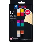 Staedtler 8043 C12-1 FIMO Professional Ovnh?rdning Modeling Clay 12 x 25 g Blokke - Assorterede farver