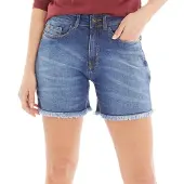 Bench Dame Kaylie Denim Shorts Mellem Blå