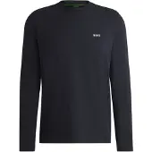 BOSS BOSStil mænd. 50506365 Kontrastfarvet navy T-shirt (XXL), Casual, Bomuld, Lange ærmer, Blå