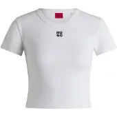 HUGO Slim fit T-shirt i bomuldsblanding med broderet logo