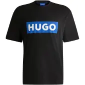 HUGO Bluser & t-shirts 'Nico' azur / sort / hvid