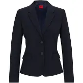 HUGO HUGOtil kvinder. 50516131 Aredana marineblå blazer (32), Casual, Party, Syntetisk, Klassisk
