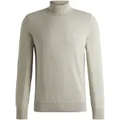 BOSS Sweater med rullekrave i bomuld og kashmir med logomærke