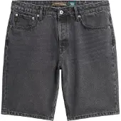 Superdry Superdrytil mænd. M7110394A Lige denimshorts sort (34), Casual, Bomuld