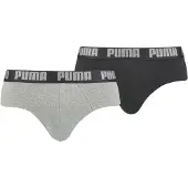 Puma Briefs (2-Pack) Men, Clothing, Middle Grey Melange/Black, 2