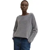 Tom Tailor Pullover natblå / sort / hvid