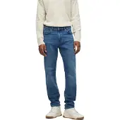 BOSS Regular fit Maine-jeans i blå denim med behageligt stræk